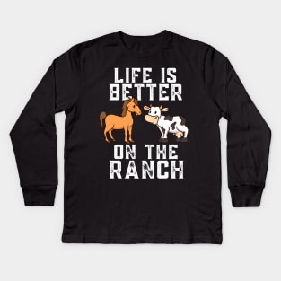 Life On The Ranch Kids Long Sleeve T-Shirt